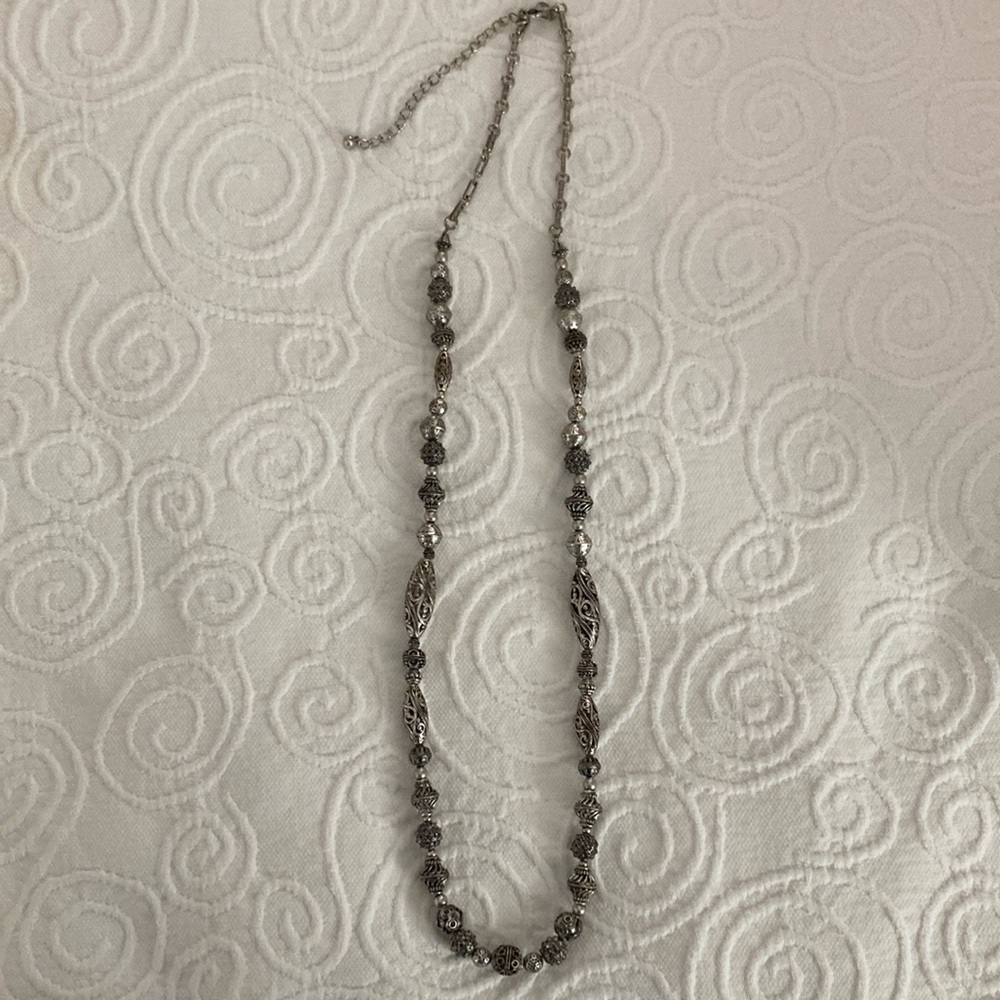 36” Silver Filigree Adjustable Necklace